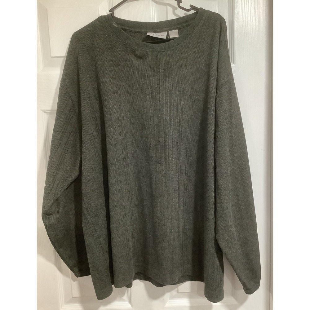 Farah Sweater Mens 2XL Heather Grey Textured Crew Neck Pullover